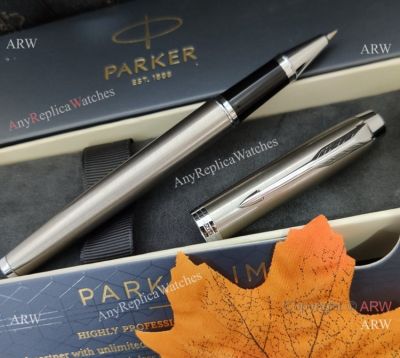 Best Quality Parker IM Brushed Stainless steel Silver Clip Rollerball Pen